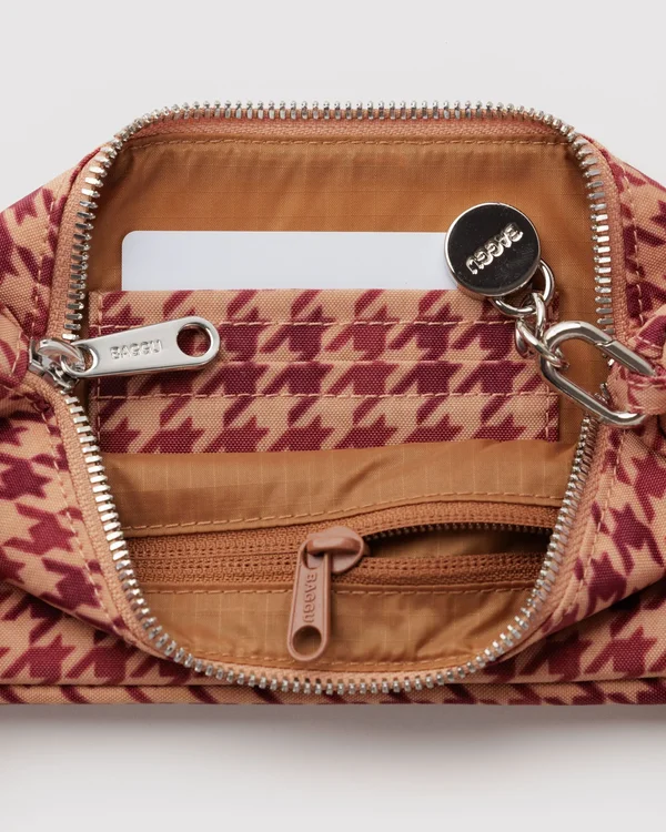Nylon Pochette - Tan Houndstooth - Material: heavyweight-nylon