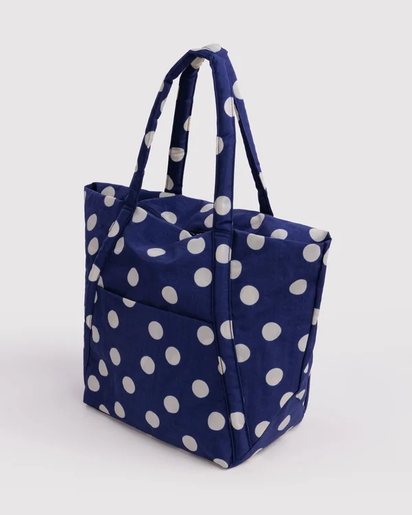 Cloud Bag - Navy And Cream Polka Dot - Material: heavyweight-nylon