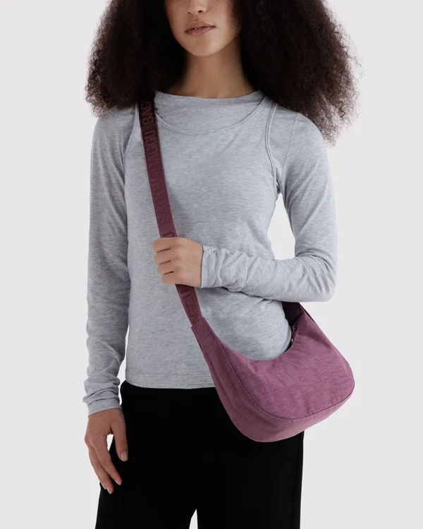 Small Nylon Crescent Bag - Wild Plum - Size: OS