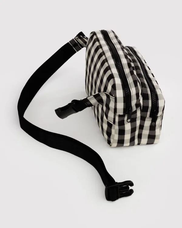 Fanny Pack - Black And Cream Gingham - Size: OS