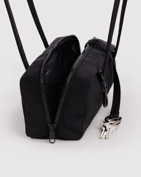 Small Nylon Bowler Bag - Black - Size: OS