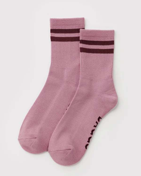 Ribbed Sock - Wild Plum Stripe