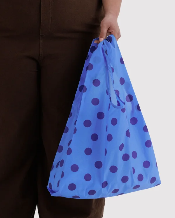 Standard Baggu - Blue Polka Dot - Material: ripstop-nylon