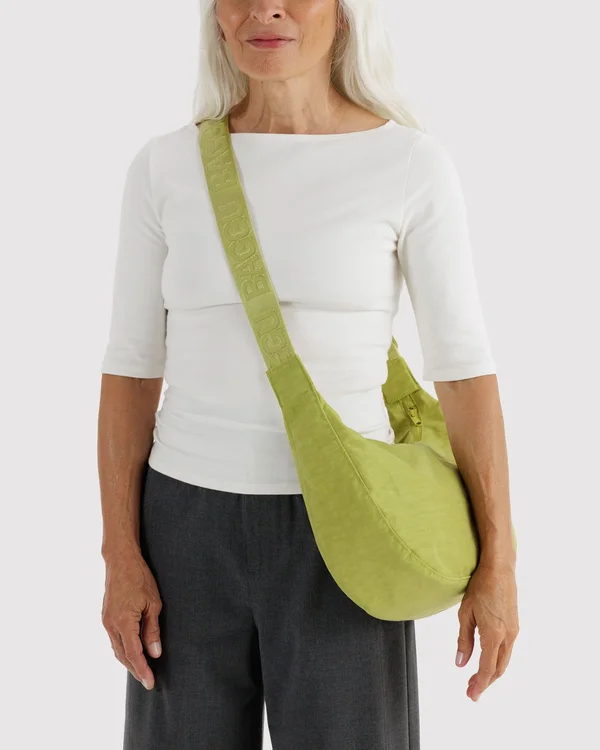 Medium Nylon Crescent Bag - Chartreuse - Material: heavyweight-nylon