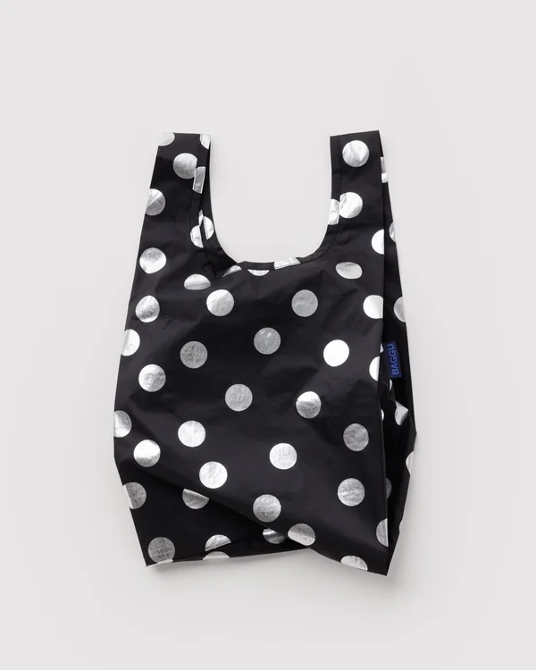 Baby Baggu - Silver Metallic Polka Dot