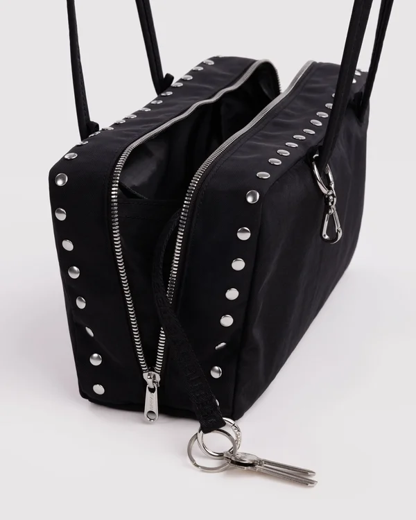 Nylon Bowler Bag - Studs - Material: heavyweight-nylon