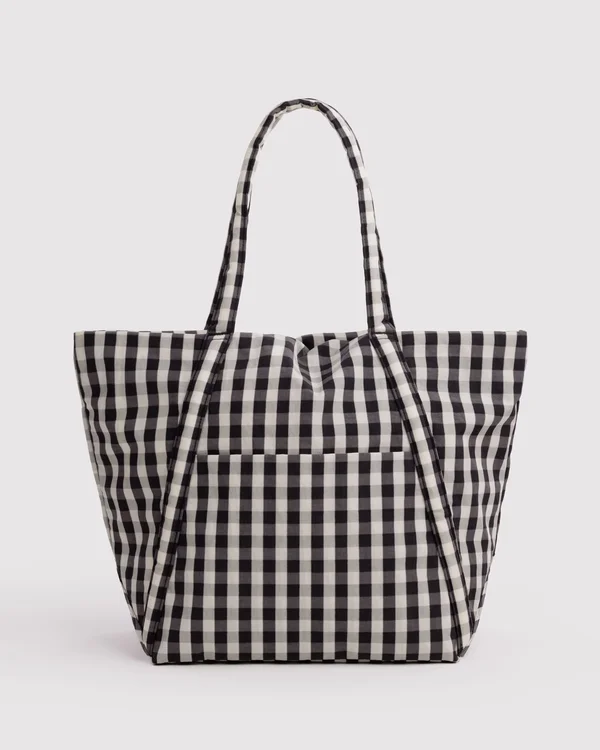 Cloud Bag - Black And Cream Gingham - Material: heavyweight-nylon