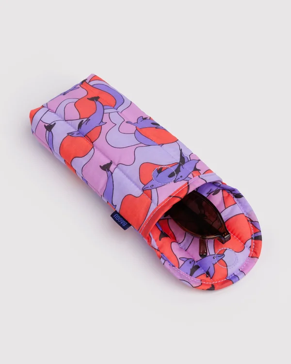 Puffy Glasses Sleeve - Dolphins - Material: ripstop-nylon