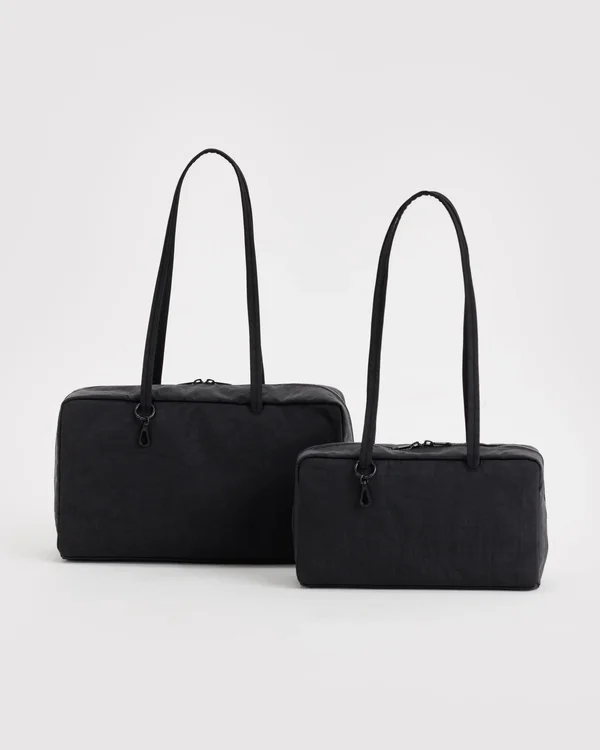 Medium Nylon Bowler Bag - Black - Material: heavyweight-nylon