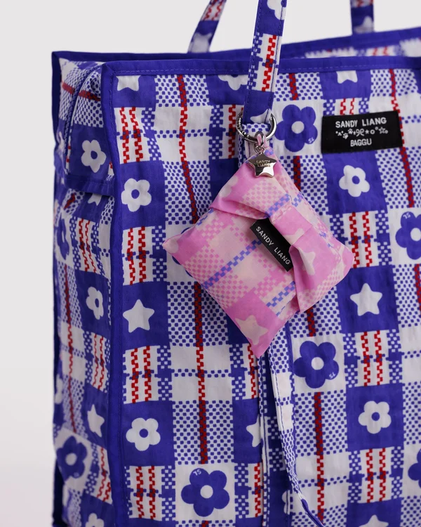 Baby Bow Baggu - Market Plaid Pink - Size: OS