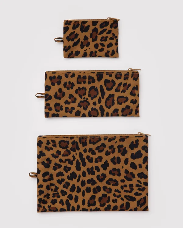 Flat Pouch Set - Leopard - Material: heavyweight-nylon