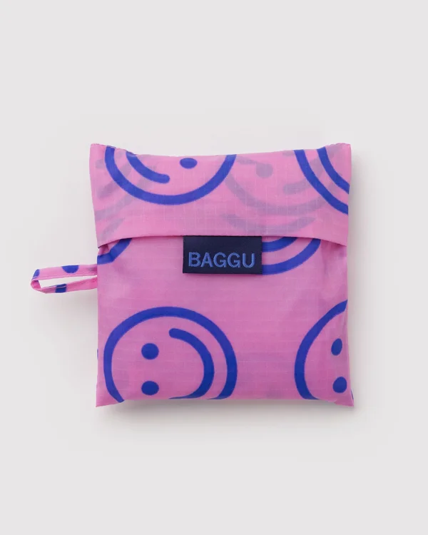 Standard Baggu - Pop Pink Happy - Material: ripstop-nylon