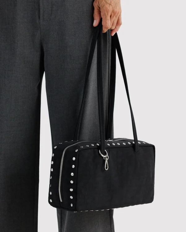 Nylon Bowler Bag - Studs - Material: heavyweight-nylon