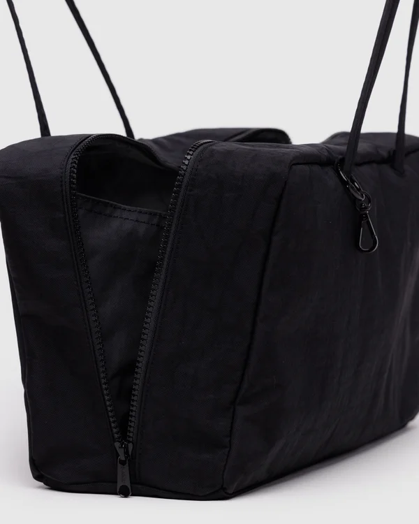 Medium Nylon Bowler Bag - Black - Material: heavyweight-nylon