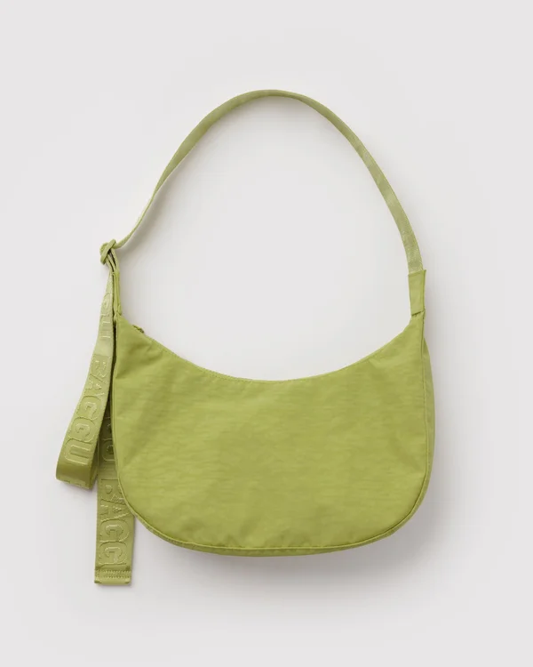 Medium Nylon Crescent Bag - Chartreuse - Material: heavyweight-nylon