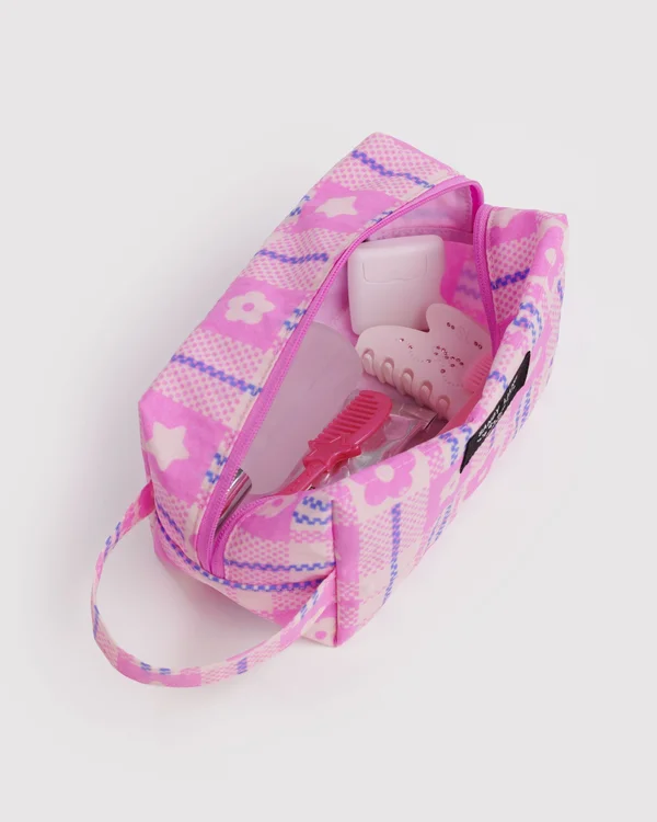 Dopp Kit - Market Plaid Pink