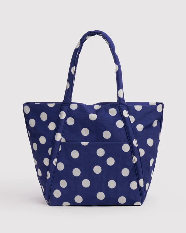Cloud Bag - Navy And Cream Polka Dot - Material: heavyweight-nylon